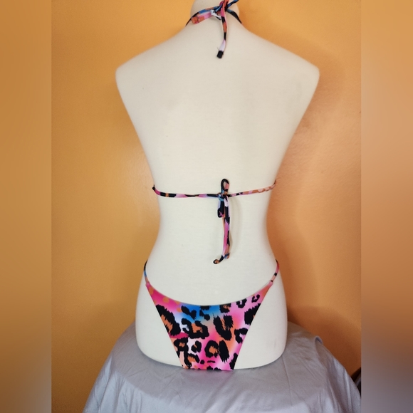 Leopard String Bikini with Sarong Size S - Picture 3 of 7